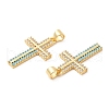 Brass Micro Pave Cubic Zirconia Pendants KK-D027-03G-2