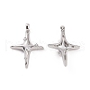 Brass Micro Pave Clear Cubic Zirconia Pendants KK-E068-VC456-1