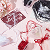 AHADERMAKER 3 Rolls 3 Colors Polyester Lace Trim with Round Plastic Beads OCOR-GA0001-90-5