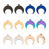 12Pcs 6 Colors Stainless Steel Pendants STAS-TA0001-34-2