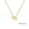 304 Stainless Steel Interlocking Double Heart Pendant Necklaces for Women FS-WG0D883-01-5