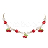 Crackle Glass & Natural Quartz Crystal Fruit Bib Necklaces for Women NJEW-JN05202-02-2