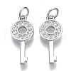 Brass Micro Pave Clear Cubic Zirconia Pendants KK-N227-16P-NF-1