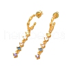 Colorful Cubic Zirconia Tassel Dangle Stud Earrings EJEW-P221-43G-1