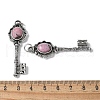 Key Brass Natural Rhodonite Big Pendants KK-D361-01AS-27-3