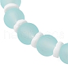Transparent Glass Round Beads & Natural White Shell Beads Stretch Bracelets for Men Women BJEW-JB11846-01-3