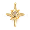 Rack Plating Brass Micro Pave Cubic Zirconia Pendants KK-U035-07G-02-1