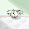 Brass Enamel Adjustable Open Cuff Rings for Women RJEW-U058-04P-2