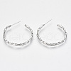 Brass Half Hoop Earrings KK-R117-055P-NF-1