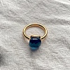 Square 304 Stainless Steel with Glass Finger Rings FS-WG8AAFA-34-1