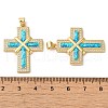 Rack Plating Brass Micro Pave Cubic Zirconia Pendants KK-P268-17D-G-3