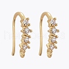 Brass Micro Pave Clear Cubic Zirconia Earring Hook ZIRC-L098-045G-1