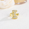Brass Micro Pave Clear Cubic Zirconia Cuff Rings FS-WGF2B82-06-1