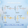 16Pcs 4 Styles Rack Plating Brass & Cubic Zirconia Pendants KK-HS0001-13-2