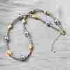 Two Tone Brass Round and Oval Beaded Necklaces NJEW-D314-08PG-3