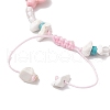 Synthetic Turquoise & Magnesite Braided Bead Bracelets BJEW-JB11677-4