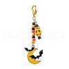 Halloween Theme Alloy Enamel Pendant Decorations HJEW-MZ00060-4