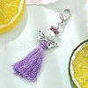 Angel Glass Pearl & MIYUKI Seed Beaded & Polycotton Tassel Pendant Decorations HJEW-MZ00198-05-4