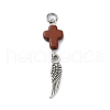 Dyed Synthetic Turquoise Pendants PALLOY-JF03061-2