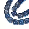 Electroplate Transparent Glass Beads Strands EGLA-N017-03E-3