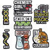 SUNNYCLUE 7Pcs 7 Styles Bioscience Theme Black Zinc Alloy Brooches JEWB-SC0001-50-1
