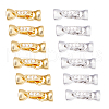 SUPERFINDINGS 12Pcs 2 Colors Brass Micro Pave Clear Cubic Zirconia Fold Over Clasps KK-FH0007-73-1