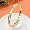 Brass Micro Pave Clear Cubic Zirconia Hinged Bangles for Women BJEW-K274-06G-1