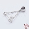 Anti-Tarnish Rhodium Plated 925 Sterling Silver Micro Pave Cubic Zirconia Pendant Bails STER-E054-13P-3