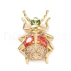 Rack Plating Brass Micro Pave Colorful Cubic Zirconia Pendants X-ZIRC-C039-03G-1