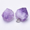 Natural Amethyst Pendants G-S282-15-2