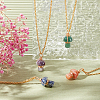 CHGCRAFT 4Pcs 4 Style Natural Gemstone Mashroom Wire Wrapped Pendant Necklace for Wome NJEW-CA0001-06-2