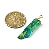 20Pcs Electroplated Natural Quartz Crystal Pendants PALLOY-AB00141-3