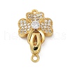 Rack Plating Brass Micro Pave Cubic Zirconia Fold Over Clasps ZIRC-P117-02B-G-1