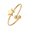 304 Stainless Steel Open Cuff Ring for Women RJEW-A071-01E-G-4