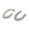 Brass Micro Pave Clear Cubic Zirconia Stud Earrings for Women EJEW-A040-04P-1