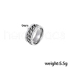 Stainless Steel Rotating Chain Clear Cubic Zirconia Ring TP6043-2-4