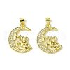 Mother's Day Real 18K Gold Plated Brass Micro Pave Clear Cubic Zirconia Pendants KK-H472-09G-01-1