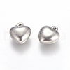 Tarnish Resistant 304 Stainless Steel Puffed Heart Charms X-STAS-K002-21A-1