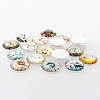 Clock Printed Glass Cabochons GGLA-A002-25mm-YY-3