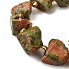 Raw Rough Natural Unakite Beads Strands G-Z087-A11-4