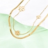 304 Stainless Steel Double Layer Link Chain Necklaces NJEW-R026-01G-02-3
