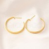 Rack Plating C-Shaped Brass Stud Earrings EJEW-H143-24G-2