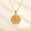 Vintage Brass Pave Cubic Zirconia Hollow Round Religion Virgin Mary Pendant Necklaces for Women EZ3168-1-2
