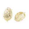 Brass Micro Pave Clear Cubic Zirconia Stud Earring Findings KK-Z106-02G-02-2