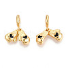 Brass Black Enamel Boxing Glove European Dangle Charms KK-N271-08G-1