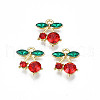 Rack Plating Alloy Rhinestone Pendants X-PALLOY-S139-017-1