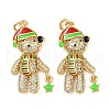 Brass Micro Pave Cubic Zirconia Pendants KK-S526-24G-1