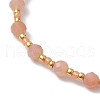 Adjustable Natural Sunstone & Glass Braided Bead Bracelet BJEW-JB10137-03-3