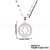 Exquisite Brass Micro Pave Clear Cubic Zirconia Flat Round with Hamsa Hand Pendant Necklaces VI9739-2-2
