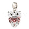 Rack Plating Alloy Enamel Owl European Dangle Charms FIND-B034-11P-01-1